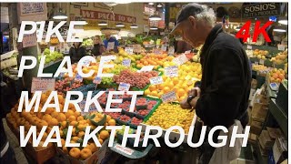 Seattle  Pike Place Market Walkthrough  4K [upl. by Ursola379]