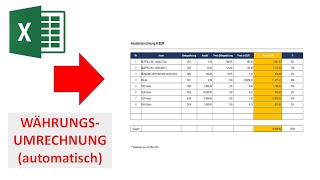 Aktuelle Währungskurse in Excel I Währungen automatisch umrechnen I Excelpedia [upl. by Dnarud]