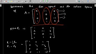 Row Space and Column Space of a Matrix  Linear Algebra [upl. by Anytsirk326]