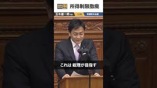 国民民主党 玉木代表 代表質問① 所得制限撤廃 shorts [upl. by Ressan]