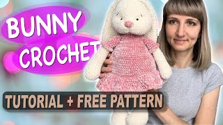 Crochet Velvet Bunny Rabbit StepbyStep Tutorial amp Free Pattern [upl. by Felita904]