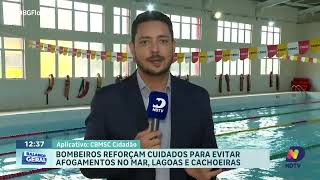 Bombeiros reforçam cuidados com afogamentos no verão mar lagoas e cachoeiras [upl. by Ahsitel727]