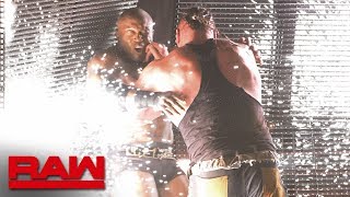 Braun Strowman drives Bobby Lashley through the LED wall Raw July 1 2019 [upl. by Etnaed]