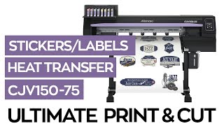 CJV15075 Printer Cutter  Stickers  Labels  Heat Transfer [upl. by Chafee]