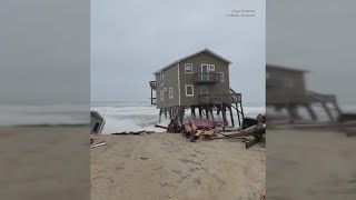 Rodanthe beach house collapses into ocean [upl. by Floris]