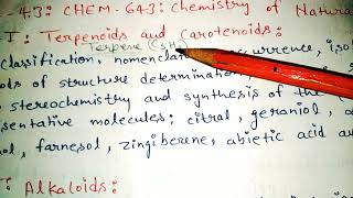 Terpenoids  Msc 4th sem  Natural Chemistry  Introduction  hindi notes 2021 [upl. by Wolfgram964]