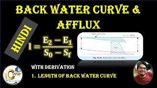 back water curve  Afflux  length of back water curve  GVF  open channel  hindi  civil mantra [upl. by Ynittirb]