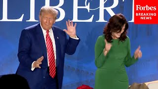 VIRAL MOMENT Trump Performs His Signature Dance Moves At Conclusion Of Moms For Liberty Event [upl. by Eelnayr]