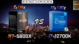 Ryzen 5800X vs Intel i7 12700K Benchmark  Test in 8 Games [upl. by Veleda]