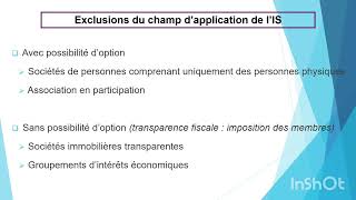 impôts sur les sociétés  définition et champs dpplication [upl. by Annaeoj]