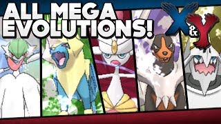 Pokémon X and Y  All Mega Evolutions w Stats and Locations [upl. by Aihsad]