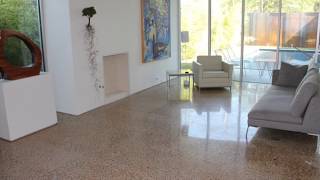 Polished Concrete Floors  Exposed Aggregate  AIA Tour Dallas Modern Homes [upl. by Jagir678]