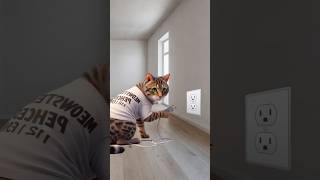 Cute Cat Gets Electrocuted shorts viral catlover [upl. by Nikral514]