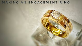 Making a Gold Engagement Ring of Diamond [upl. by Shina]