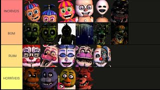 RAKEANDO OS ANIMATRONICS DE FNAF  Tier List [upl. by Htabazile]