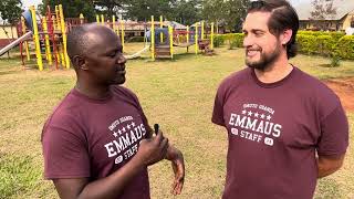 Moses talks with Teacher Vince about his experience visiting Emmaus School [upl. by Lindsay883]