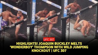 UFC 307 results Joaquin Buckleys leaping punch knocks out Stephen Thompson [upl. by Dellora]