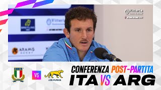 Vittoria Assicurazioni Autumn Nations Series ITAvARG conferenza stampa post match [upl. by Magnien]