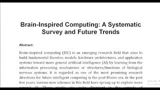 Brain Inspired Computing A Systematic Survey and Future Trends [upl. by Guthrie]