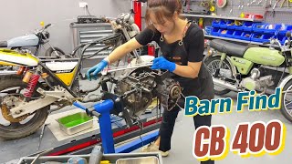 Barn Find CB400 Rescue Time Lapse P2 [upl. by Atela128]