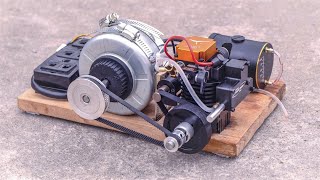 How to Make Generator With 4 Stroke RC Engine [upl. by Frierson95]