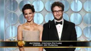 Seth Rogen and Kate Beckinsale Funny Moments  Golden Globes 2012 HQ [upl. by Atiz]