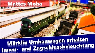 Märklin Umbauwagen 4131 4132 und 4133 erhalten Innen und Zugschlussbeleuchtung [upl. by Yecad]