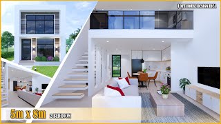 Loft House Design Box Type  5m x 8m with 2Bedroom [upl. by Benito]