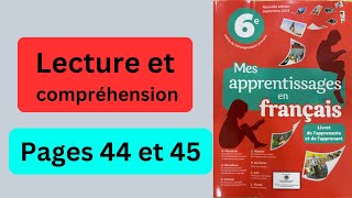 Mes apprentissages en français page 44 et 45 6AEP 20242025 [upl. by Uolyram]