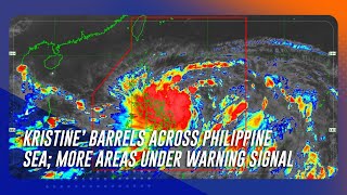 ‘Kristine’ barrels across Philippine Sea more areas under warning signal  TeleRadyo Serbisyo [upl. by Irroc]