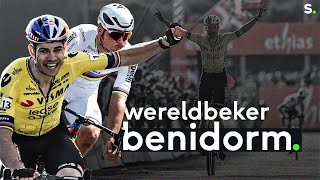 Spektakel troef in Benidorm Wout van Aert wint ondanks val na krachtmeting met Van der Poel [upl. by Notsnarc]