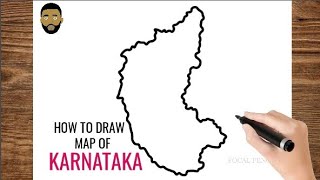 How To Draw Karnataka Map [upl. by Leviralc183]