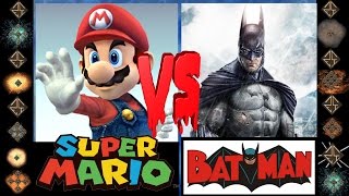 Super Mario Nintendo vs Batman DC Comics  Ultimate Mugen Fight 2016 [upl. by Anolla679]