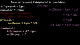 how to kilopascal kpa to millibar  pressure converter [upl. by Kylynn]