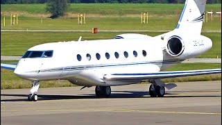 Gulfstream G650 Private Jet Landing and Taking Off at Eindhoven Airport [upl. by Oner]