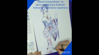 TÜKENMEZ KALEMLE MODA ÇİZİMİ 1 FASHION DRAWING STUDY WITH BALLPOINT PEN 1 [upl. by Ardnauq]