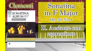 14  Clementi  Sonatina Op36 No4 II Andante con espressione  Sonatina Album [upl. by Oconnor418]