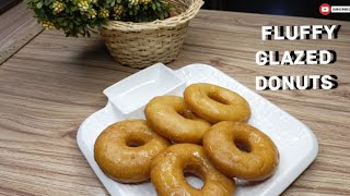 Fluffy Glazed DonutsHomemade sugar Glazed DonutsNO BUTTERThe variety vault [upl. by Annaitsirhc948]