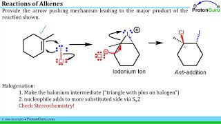 Proton Guru Practice III6 Halogenation and Halohydrin Formation from Alkenes [upl. by Bledsoe]