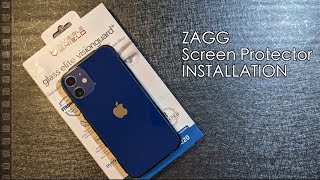 The Best Screen protector for iPhone 12 Mini  ZAGG Invisible Shield Install [upl. by Aleyak]