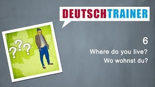 German for beginners A1A2 Deutschtrainer Where do you live [upl. by Somerville]