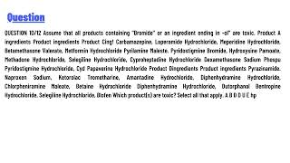 Assume that all products containing quotBromidequot or an ingredient ending in olquot are toxic [upl. by Tony]