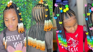 kids Braids With Beads  2022 Back To School Braids Hairstyles For Kids [upl. by Taran926]