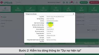 Hướng dẫn kiểm tra dư nợ hiện tại của thẻ tín dụng trên VPBank Online [upl. by Mixam]