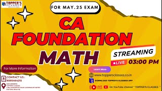 CA FOUNDATION  MATH [upl. by Anoik693]