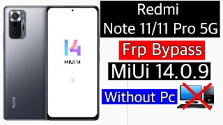 Redmi Note 1111 Pro Frp Bypass Miui 14Unlock google account lock Without account backupRestore [upl. by Alam]