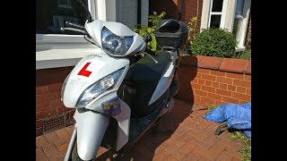 How to ride a 50cc MopedScooter UK [upl. by Anigroeg802]