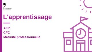 Lapprentissage AFP CFC et maturité professionnelle [upl. by Tolkan]