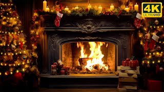 🔥 Christmas Fireplace 4K 12 HOURS Fireplace with Crackling Fire Sounds No Music [upl. by Elbag]