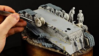 Lets Build A Destroyed Panther Tank Diorama Das Werk 135 [upl. by Keverne490]